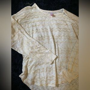 Long sleeve, cream color shirt with gold details